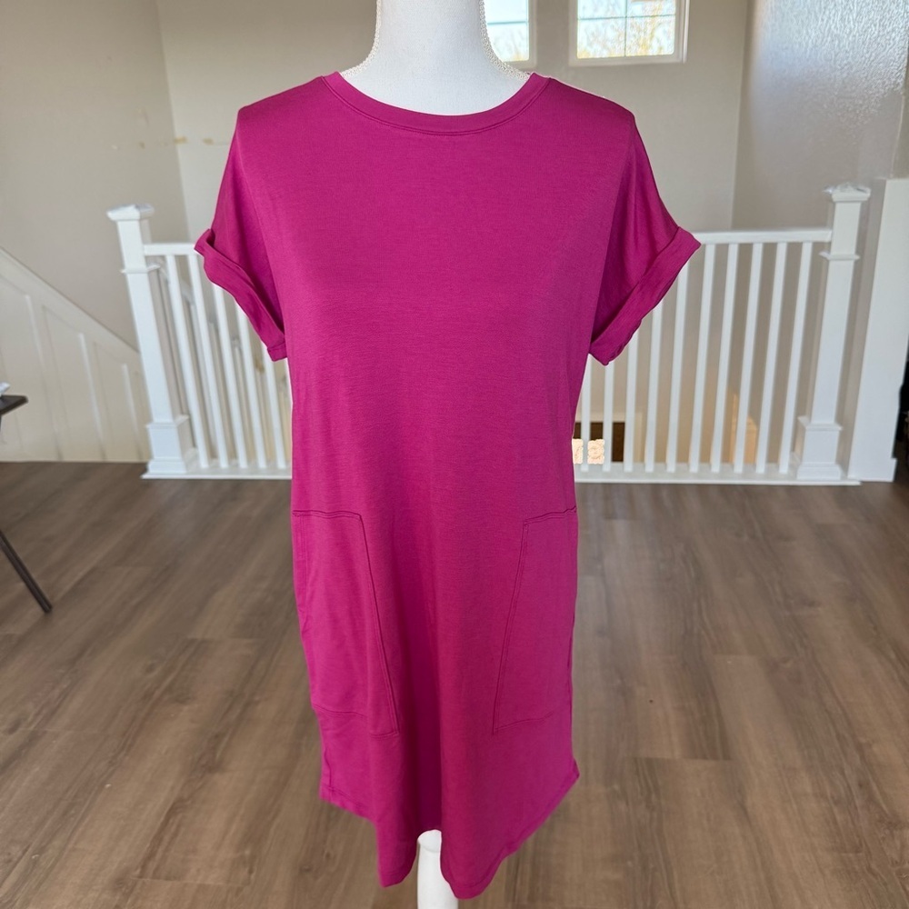 Lou & Grey Signaturesoft Pocket Shift Dress Size Small Comfy Casual Minimalist